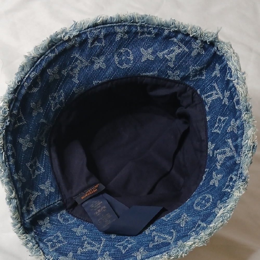 Louis Vuitton X Murakami Denim Monogram Bucket Hat - Picture 2 of 4